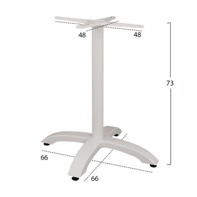 ΒΑΣΗ ΑΛΟΥΜΙΝΙΟΥ HM460.02 ΛΕΥΚΗ ΜΑΤ 66Χ66Χ72Υεκ. ΜΕ ΣΤΑΥΡΟ 48Χ48εκ.