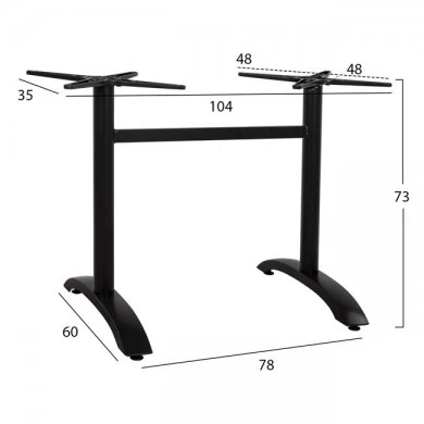 ΒΑΣΗ ΑΛΟΥΜΙΝΙΟΥ ΔΙΣΤΗΛΗ HM461.01 ΜΑΥΡΟ ΜΑΤ 78,5Χ60Χ73Υ εκ.
