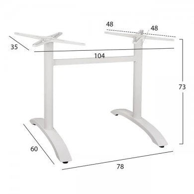 ΒΑΣΗ ΑΛΟΥΜΙΝΙΟΥ ΔΙΣΤΗΛΗ HM461.02 ΛΕΥΚΗ 78,5Χ60Χ73Υ εκ.