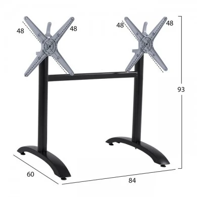 ΒΑΣΗ ΑΛΟΥΜΙΝΙΟΥ ΔΙΣΤΗΛΗ HM468.01 ΜΑΥΡΟ ΜΑΤ 78X59,5X73Υ εκ.