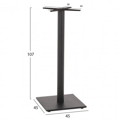 ΒΑΣΗ ΤΡΑΠΕΖΙΟΥ ΜΠΑΡ ΜΕΤΑΛΛΙΚΗ ΓΚΡΙ ΜΑΤ 46Χ46Χ108Yεκ. ΜΕ ΡΕΓΟΥΛΑΤΟΡΟΥΣ HM439.20