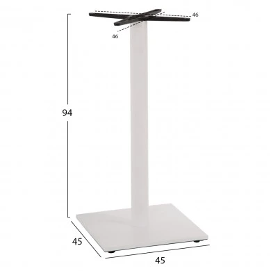 ΒΑΣΗ ΜΕΤΑΛΛΙΚΗ ΜΠΑΡ ΜΕΣΑΙΟΥ ΥΨΟΥΣ ΛΕΥΚΟ ΜΑΤ HM474.02 ΣΤΑΥΡΟΣ 46Χ46εκ 45Χ45Χ94Υεκ.