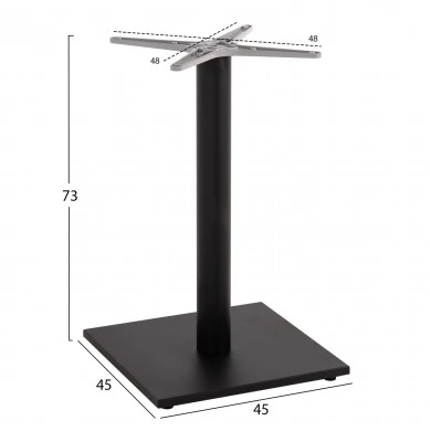 ΒΑΣΗ ΤΡΑΠΕΖΙΟΥ ΑΛΟΥΜΙΝΙΟΥ ΜΑΥΡΟ ΜΑΤ HM475.01 ΣΤΑΥΡΟΣ 46Χ46εκ 46Χ46Χ72Υεκ.