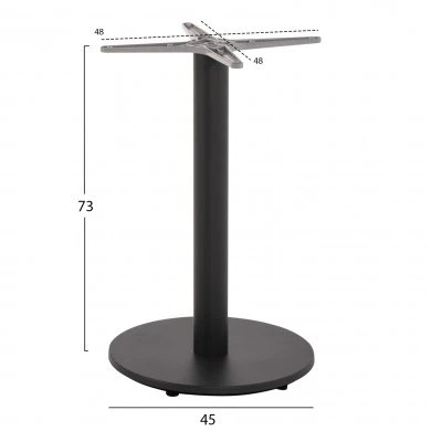 ΒΑΣΗ ΤΡΑΠΕΖΙΟΥ ΑΛΟΥΜΙΝΙΟΥ ΣΤΡΟΓΓΥΛΗ ΓΚΡΙ HM476.20 ΣΤΑΥΡΟΣ 48Χ48εκ Φ45Χ72Υεκ.