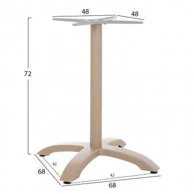 ΒΑΣΗ ΑΛΟΥΜΙΝΙΟΥ HM460.25 ΚΑΠΟΥΤΣΙΝΟ ΜΑΤ 66x66x72Υεκ. ΜΕ ΣΤΑΥΡΟ 48Χ48εκ.