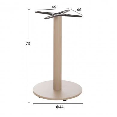 ΒΑΣΗ ΤΡΑΠΕΖΙΟΥ ΑΛΟΥΜΙΝΙΟΥ ΣΤΡΟΓΓΥΛΗ ΚΑΠΟΥΤΣΙΝΟ HM476.25 ΣΤΑΥΡΟΣ 48Χ48εκ Φ45Χ72Υεκ.