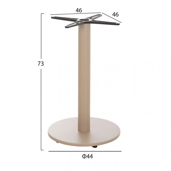 ΒΑΣΗ ΤΡΑΠΕΖΙΟΥ ΑΛΟΥΜΙΝΙΟΥ ΣΤΡΟΓΓΥΛΗ ΚΑΠΟΥΤΣΙΝΟ HM476.25 ΣΤΑΥΡΟΣ 48Χ48εκ Φ45Χ72Υεκ.