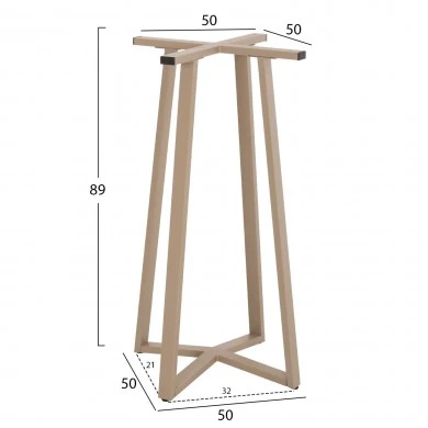 ΒΑΣΗ ΤΡΑΠΕΖΙΟΥ ΜΠΑΡ ΜΕΣΑΙΟΥ ΥΨΟΥΣ HM477.25 ΜΕΤΑΛΛΟ ΚΑΠΟΥΤΣΙΝΟ 50x50x90Υεκ.