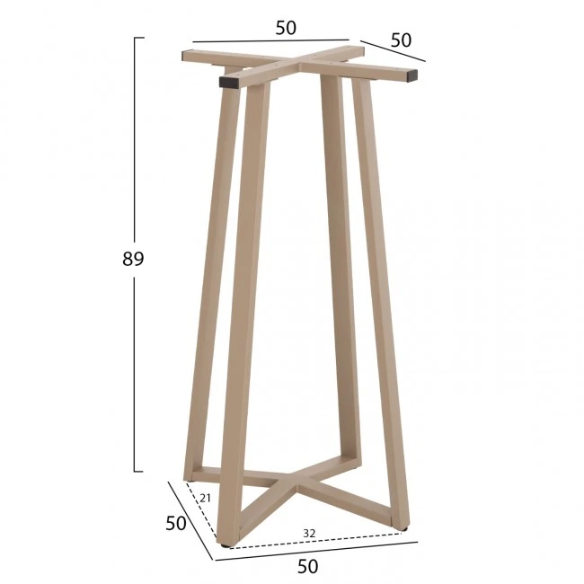 ΒΑΣΗ ΤΡΑΠΕΖΙΟΥ ΜΠΑΡ ΜΕΣΑΙΟΥ ΥΨΟΥΣ HM477.25 ΜΕΤΑΛΛΟ ΚΑΠΟΥΤΣΙΝΟ 50x50x90Υεκ.