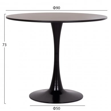 ΣΕΤ ΤΡΑΠΕΖΑΡΙΑΣ 5ΤΜΧ BROLIN HM21191 MDF TOP-ΜΕΤΑΛΛΙΚΑ ΠΟΔΙΑ-ΒΕΛΟΥΔΟ--ΜΑΥΡΟ