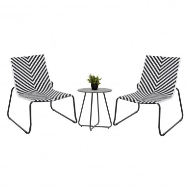 ΣΕΤ LOUNGE 3TMX ΕΞ.ΧΩΡΟΥ PONY HM21193 ΜΕΤΑΛΛΟ ΣΕ ΓΚΡΙ--ΣΥΝΘ.RATTAN ΣΕ ΛΕΥΚΟ-ΜΑΥΡΟ