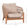 LOUNGE ΣΕΤ SANJI HM21214 ΤΡΑΠΕΖΙ & 2 ΠΟΛΥΘΡΟΝΕΣ--ΞΥΛΟ ΑΚΑΚΙΑΣ-ΑΛΟΥΜΙΝΙΟ-ΣΧΟΙΝΙ