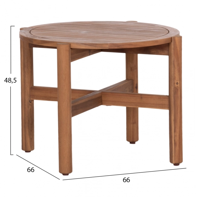 LOUNGE ΣΕΤ SANJI HM21214 ΤΡΑΠΕΖΙ & 2 ΠΟΛΥΘΡΟΝΕΣ--ΞΥΛΟ ΑΚΑΚΙΑΣ-ΑΛΟΥΜΙΝΙΟ-ΣΧΟΙΝΙ