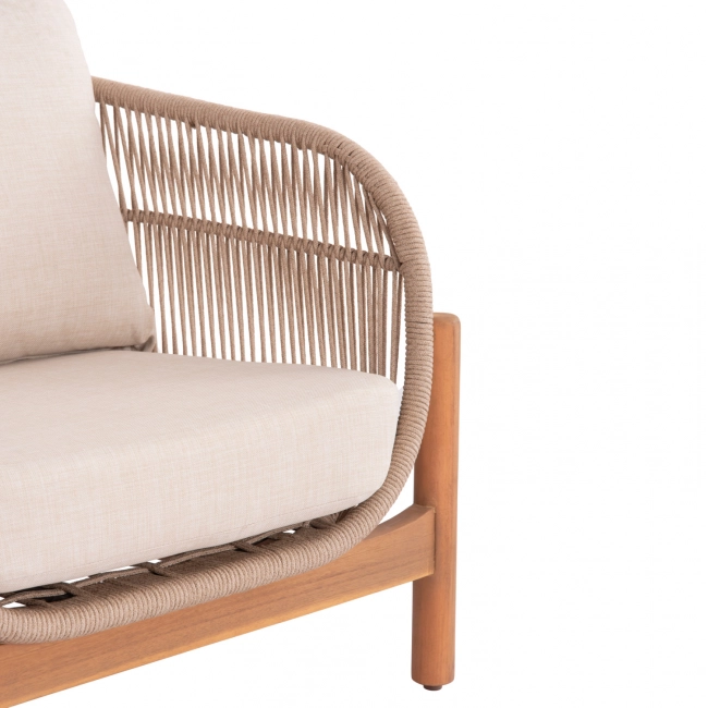 LOUNGE ΣΕΤ SANJI HM21214 ΤΡΑΠΕΖΙ & 2 ΠΟΛΥΘΡΟΝΕΣ--ΞΥΛΟ ΑΚΑΚΙΑΣ-ΑΛΟΥΜΙΝΙΟ-ΣΧΟΙΝΙ