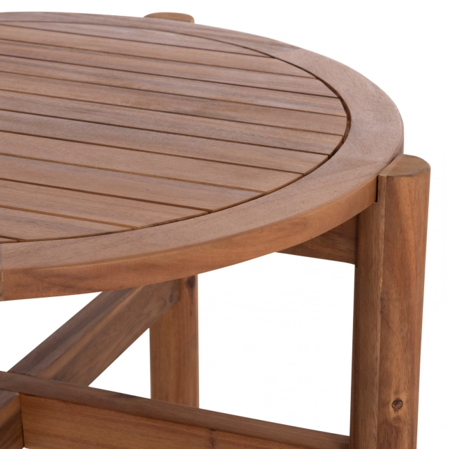 LOUNGE ΣΕΤ SANJI HM21214 ΤΡΑΠΕΖΙ & 2 ΠΟΛΥΘΡΟΝΕΣ--ΞΥΛΟ ΑΚΑΚΙΑΣ-ΑΛΟΥΜΙΝΙΟ-ΣΧΟΙΝΙ