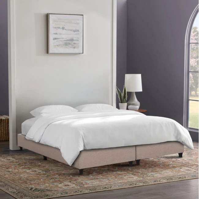 ΥΠΟΣΤΡΩΜΑ/ΚΡΕΒΑΤΙ KING-SIZE SIGGY HM21218.01 ΜΠΕΖ ΥΦΑΣΜΑ--ΓΙΑ 180x200εκ.