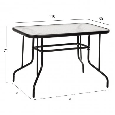 ΣΕΤ ΤΡΑΠΕΖΑΡΙΑΣ 5ΤΜΧ REDAN HM21223.01 ΤΡΑΠΕΖΙ & 4 ΠΟΛΥΘΡΟΝΕΣ ΣΕ ΜΑΥΡΟ