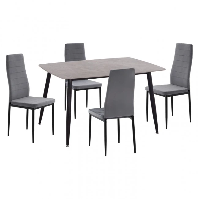 ΣΕΤ ΤΡΑΠΕΖΑΡΙΑΣ 5ΤΜΧ RAVEN HM21224.03 ΚΕΡΑΜΙΚΟ TOP ΓΚΡΙ ΜΑΡΜΑΡΟ--ΒΕΛΟΥΔΟ ΓΚΡΙ