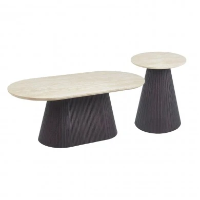 ΣΕΤ 2ΤΜΧ ΤΡΑΠΕΖΙΑ ΣΑΛΟΝΙΟΥ CATER HM21260 ΚΕΡΑΜΙΚΟ TOP ΟΨΗ ΤΡΑΒΕΡΤΙΝΑΣ-MDF ΒΑΣΗ ΚΑΦΕ