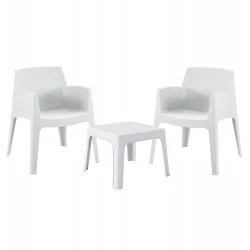 ΣΕΤ 3ΤΜΧ ΠΟΛΥΠΡΟΠΥΛΕΝΙΟΥ SLEEK HM21267.01 ΤΡΑΠΕΖΑΚΙ & 2 ΠΟΛΥΘΡΟΝΕΣ-ΛΕΥΚΟ