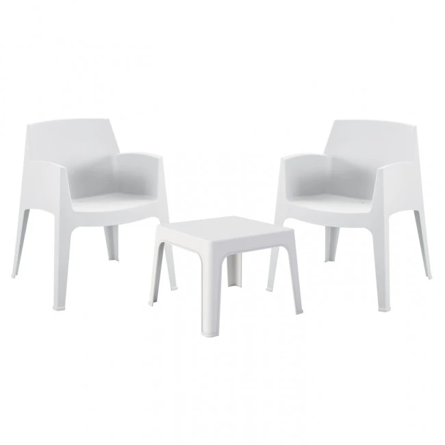 ΣΕΤ 3ΤΜΧ ΠΟΛΥΠΡΟΠΥΛΕΝΙΟΥ SLEEK HM21267.01 ΤΡΑΠΕΖΑΚΙ & 2 ΠΟΛΥΘΡΟΝΕΣ-ΛΕΥΚΟ