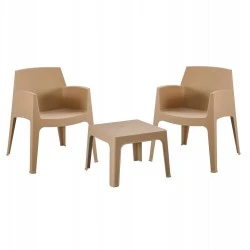 ΣΕΤ 3ΤΜΧ ΠΟΛΥΠΡΟΠΥΛΕΝΙΟΥ SLEEK HM21267.03 ΤΡΑΠΕΖΑΚΙ & 2 ΠΟΛΥΘΡΟΝΕΣ-ΚΑΠΟΥΤΣΙΝΟ