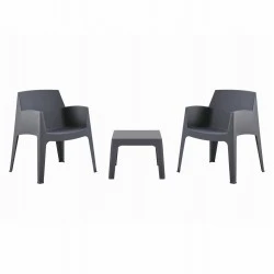 ΣΕΤ 3ΤΜΧ ΠΟΛΥΠΡΟΠΥΛΕΝΙΟΥ SLEEK HM21267.10 ΤΡΑΠΕΖΑΚΙ & 2 ΠΟΛΥΘΡΟΝΕΣ-ΓΚΡΙ