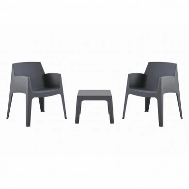 ΣΕΤ 3ΤΜΧ ΠΟΛΥΠΡΟΠΥΛΕΝΙΟΥ SLEEK HM21267.10 ΤΡΑΠΕΖΑΚΙ & 2 ΠΟΛΥΘΡΟΝΕΣ-ΓΚΡΙ