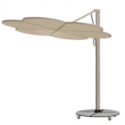 ΟΜΠΡΕΛΑ ΜΕ ΒΑΣΗ ΣΕΙΡΑ CANNOPY (flower) HM21286.01 ΑΛΟΥΜΙΝΙΟ-ΓΡΑΝΙΤΗΣ-ΜΟΛΥΒΙ ΧΡΩΜΑ 2,38x2,2μ