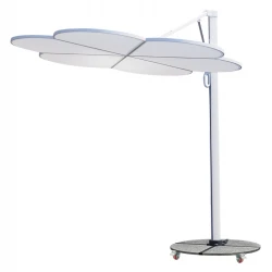 ΟΜΠΡΕΛΑ ΜΕ ΒΑΣΗ ΣΕΙΡΑ CANNOPY (flower) HM21286.02 ΑΛΟΥΜΙΝΙΟ-ΓΡΑΝΙΤΗΣ-ΛΕΥΚΟ 2,38x2,2μ