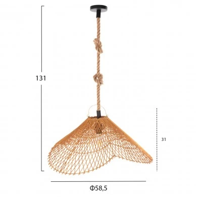 ΣΕΤ ΦΩΤΙΣΤΙΚΟ ΟΡΟΦΗΣ ΚΡΕΜΑΣΤΟ HM11925.01 ΣΧΟΙΝΙ ΚΑΙ ΦΥΣΙΚΟ RATTAN Φ58,5Χ131Υεκ.