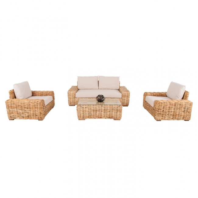 ΣΕΤ ΣΑΛΟΝΙ 4ΤΜΧ TROPEL HM11940 ΦΥΣΙΚΟ RATTAN-2ΘΕΣΙΟΣ ΚΑΝΑΠΕΣ-2 ΠΟΛΥΘΡΟΝΕΣ-ΤΡΑΠΕΖΙ