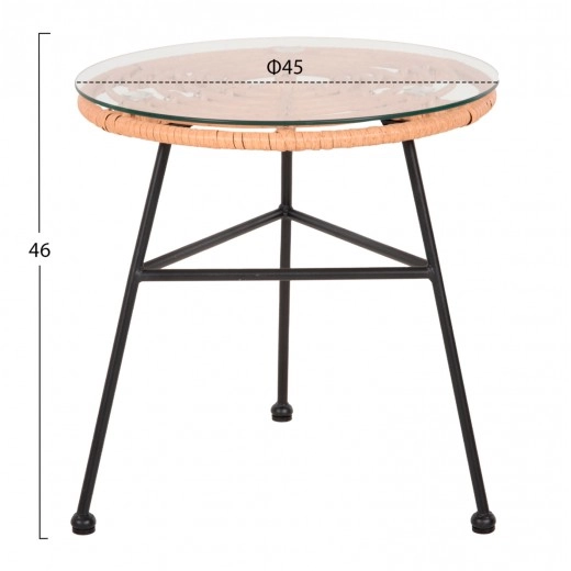 ΣΕΤ ΕΞΩΤΕΡΙΚΟΥ ΧΩΡΟΥ 3ΤΜΧ ALLEGRA HM21047.11 ΜΠΕΖ ΣΥΝΘ.RATTAN-ΜΕΤΑΛΛΟ ΣΕ ΜΑΥΡΟ