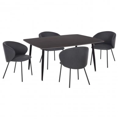 ΣΕΤ ΤΡΑΠΕΖΑΡΙΑΣ 5ΤΜΧ RAVEN HM21069.02 ΚΕΡΑΜΙΚΟ TOP ΜΑΥΡΟ ΜΑΡΜΑΡΟ & 4 ΚΑΡΕΚΛΕΣ