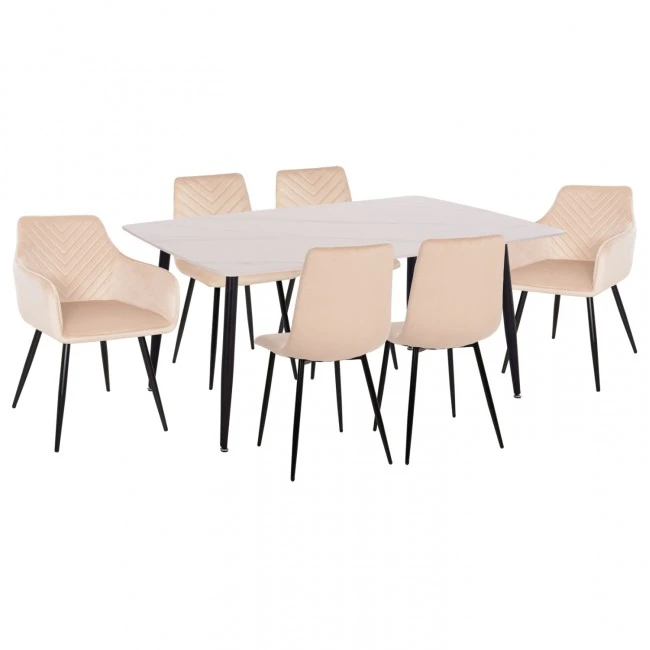 ΣΕΤ ΤΡΑΠΕΖΑΡΙΑΣ 7ΤΜΧ RAVEN HM21070.01 ΚΕΡΑΜΙΚΟ TOP--4 ΚΑΡΕΚΛΕΣ & 2 ΠΟΛΥΘΡΟΝΕΣ ΕΚΡΟΥ