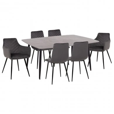 ΣΕΤ ΤΡΑΠΕΖΑΡΙΑΣ 7ΤΜΧ RAVEN HM21070.03 ΚΕΡΑΜΙΚΟ TOP--4 ΚΑΡΕΚΛΕΣ & 2 ΠΟΛΥΘΡΟΝΕΣ ΓΚΡΙ