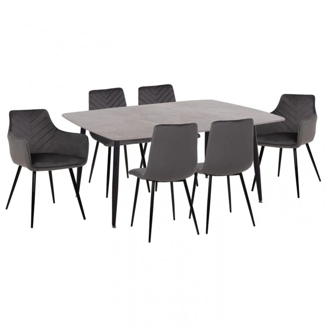 ΣΕΤ ΤΡΑΠΕΖΑΡΙΑΣ 7ΤΜΧ RAVEN HM21070.03 ΚΕΡΑΜΙΚΟ TOP--4 ΚΑΡΕΚΛΕΣ & 2 ΠΟΛΥΘΡΟΝΕΣ ΓΚΡΙ