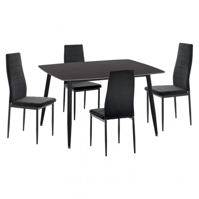 ΣΕΤ ΤΡΑΠΕΖΑΡΙΑΣ 5ΤΜΧ RAVEN HM21224.02 ΚΕΡΑΜΙΚΟ TOP ΜΑΥΡΟ ΜΑΡΜΑΡΟ--ΒΕΛΟΥΔΟ ΜΑΥΡΟ