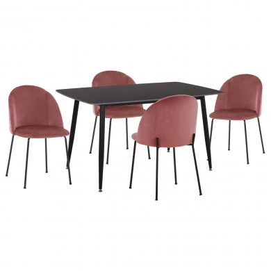 ΣΕΤ ΤΡΑΠΕΖΑΡΙΑΣ 5ΤΜΧ RAVEN HM21072.02 ΚΕΡΑΜΙΚΟ TOP ΜΑΥΡΟ ΜΑΡΜΑΡΟ & 4 ΚΑΡΕΚΛΕΣ