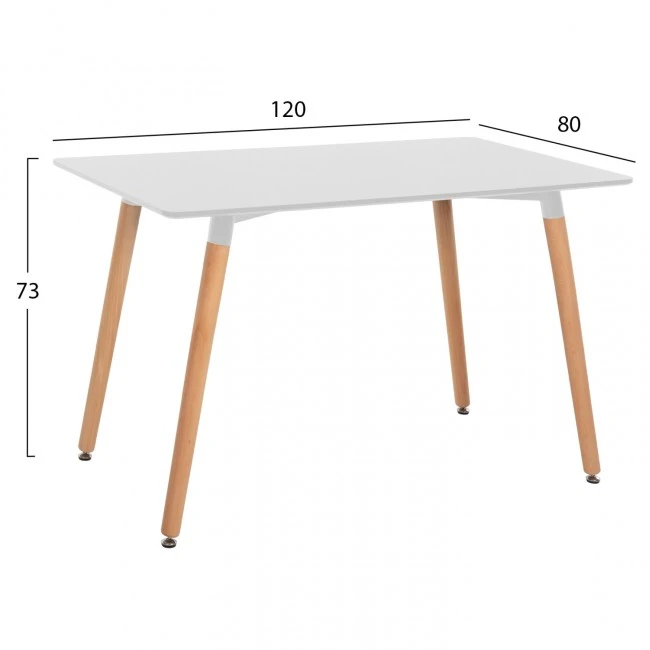 ΣΕΤ ΤΡΑΠΕΖΑΡΙΑΣ 5ΤΜΧ MINIMAL HM21172 MDF TOP ΣΕ ΛΕΥΚΟ-ΣΚΕΛΕΤΟΣ ΣΕ ΦΥΣΙΚΟ ΞΥΛΟΥ