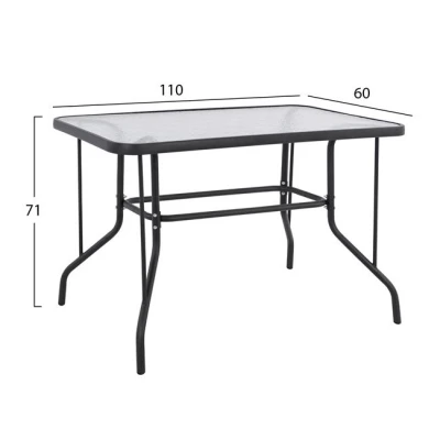 ΣΕΤ ΤΡΑΠΕΖΑΡΙΑΣ 5ΤΜΧ ADAM HM21220.01 ΚΑΡΕΚΛΕΣ ΜΕΤΑΛΛΙΚΕΣ & ΤΡΑΠΕΖΙ 110x60 ΓΚΡΙ