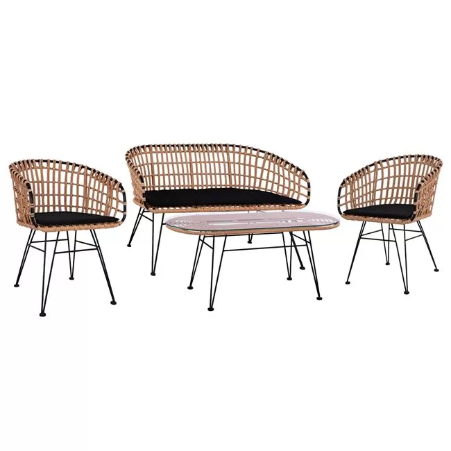 ΣΕΤ 4ΤΜΧ ΤΡΑΠΕΖΙ ΜΕ ΠΑΓΚΑΚΙ & 2 ΠΟΛΥΘΡΟΝΕΣ ALLEGRA WICKER ΜΠΕΖ HM10600
