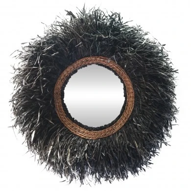 ΔΙΑΚΟΣΜΗΤΙΚΟΣ ΚΑΘΡΕΠΤΗΣ ΤΟΙΧΟΥ ΣΤΡΟΓΓΥΛΟΣ BRENNO HM4713 ΙΝΕΣ ΜΠΑΝΑΝΑΣ ΜΑΥΡΟ Φ80εκ