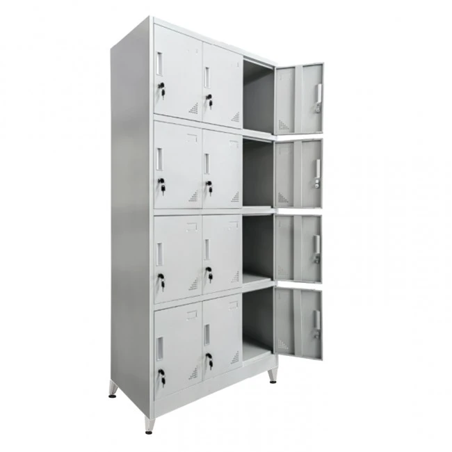 ΦΟΡΙΑΜΟΣ ΜΕΤΑΛΛΙΚΟΣ BEXLEY ΜΕ ΠΟΔΙΑ-12 ΝΤΟΥΛΑΠΙΑ HM21105.01 ΓΚΡΙ 90x40x195Υεκ.