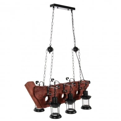 ΦΩΤΙΣΤΙΚΟ ΟΡΟΦΗΣ 6-ΦΩΤΟ ΚΡΕΜΑΣΤΟ HM4117 ΞΥΛΟ-ΜΕΤΑΛΛΟ-ΓΥΑΛΙ 116Υεκ