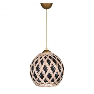 ΦΩΤΙΣΤΙΚΟ ΟΡΟΦΗΣ ΚΡΕΜΑΣΤΟ ΑΠΟ ΣΧΟΙΝΙ ΜΠΕΖ ΜΑΥΡΟ HM7644.01 22x18x20Y εκ.