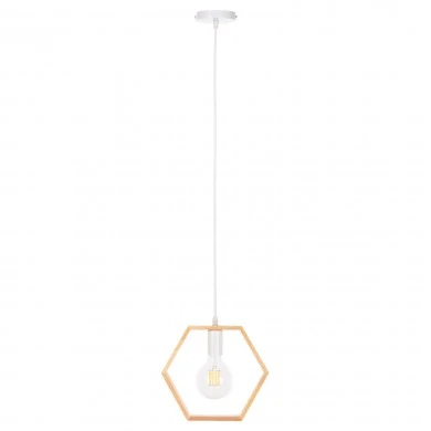 ΦΩΤΙΣΤΙΚΟ ΟΡΟΦΗΣ ΚΡΕΜΑΣΤΟ HM4070 ΞΥΛΙΝΟ ΕΞΑΓΩΝΟ ΚΑΠΕΛΟ-ΛΕΥΚΟ ΚΑΛΩΔΙΟ 25,5Χ122,5Υ