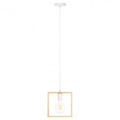 ΦΩΤΙΣΤΙΚΟ ΟΡΟΦΗΣ ΚΡΕΜΑΣΤΟ HM4071 ΞΥΛΙΝΟ TΕΤΡΑΓΩΝΟ ΚΑΠΕΛΟ-ΛΕΥΚΟ ΚΑΛΩΔΙΟ 20Χ125Υ