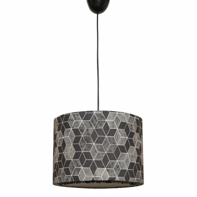 ΦΩΤΙΣΤΙΚΟ ΟΡΟΦΗΣ ΚΡΕΜΑΣΤΟ HM7369 ΜΕΤΑΛΛΟ ΚΑΙ ΥΦΑΣΜΑ ΜΑΥΡΟ ΓΚΡΙ 28x28x65Υ εκ.