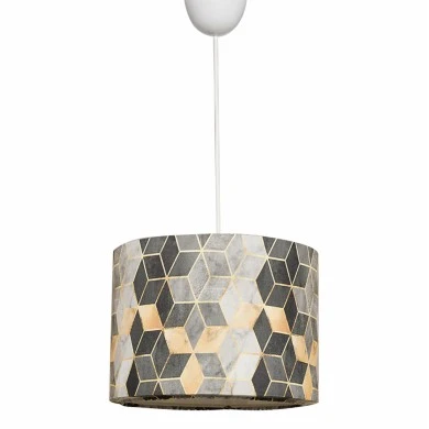 ΦΩΤΙΣΤΙΚΟ ΟΡΟΦΗΣ ΚΡΕΜΑΣΤΟ HM7370 ΜΕΤΑΛΛΟ ΚΑΙ ΥΦΑΣΜΑ ΓΚΡΙ ΚΙΤΡΙΝΟ 28x28x65Υ εκ.